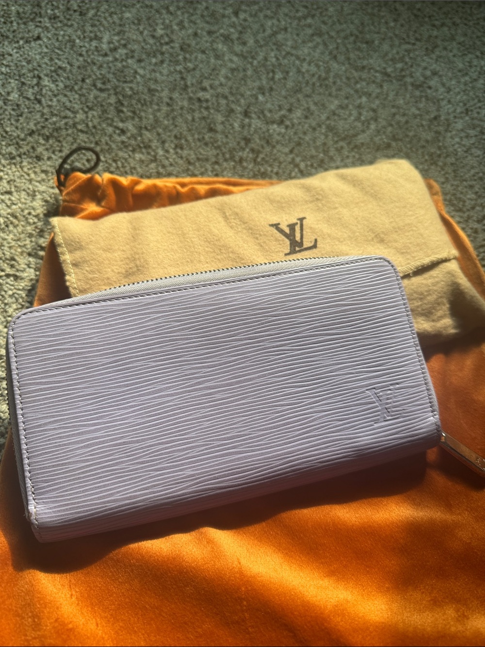 Louis Vuitton Light Purple Epi Leather Zip Wallet